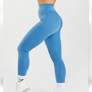 Gymshark Power Lift Leggings Butt Scrunch Blue High Waist Leggings! Size M